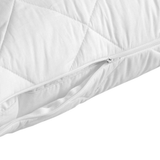 2x White Quilted Cotton Pillow Protector - Breathable Slip Case - 48x74cm