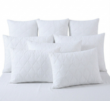 8x White Quilted Cotton Pillow Protector Bulk Pack - Breathable Slip Case - 48x74cm