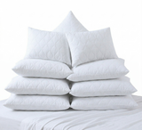 10x White Quilted Cotton Pillow Protector Bulk Pack - Breathable Slip Case - 48x74cm