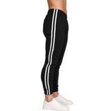 Pro West Mens Fleece Slim Fit Track Pants - Black (Skinny Gym Joggers)