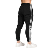 Pro West Mens Fleece Slim Fit Track Pants - Black (Skinny Gym Joggers)