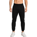 Pro West Mens Fleece Slim Fit Track Pants - Black (Skinny Gym Joggers)