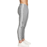 Pro West Mens Fleece Slim Fit Track Pants - Grey Marle (Skinny Gym Joggers)