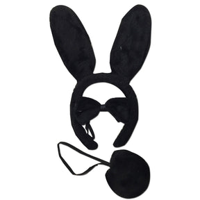 3pcs RABBIT SET Costume Party Kit Fancy Dress Halloween Tail Ears Bow Tie Unisex