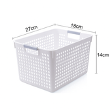 24x Premium Plastic Storage Basket Bulk w/ Grip Handles 27*18*14cm