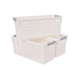 24x Premium Plastic Storage Basket Bulk w/ Grip Handles 34*16.5*16cm