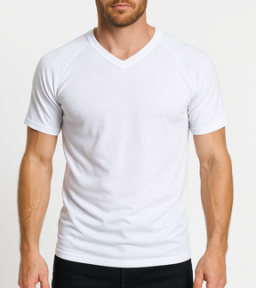 Sherpa Mens Polypro Short Sleeve V Neck Thermal Top Baselayer in White
