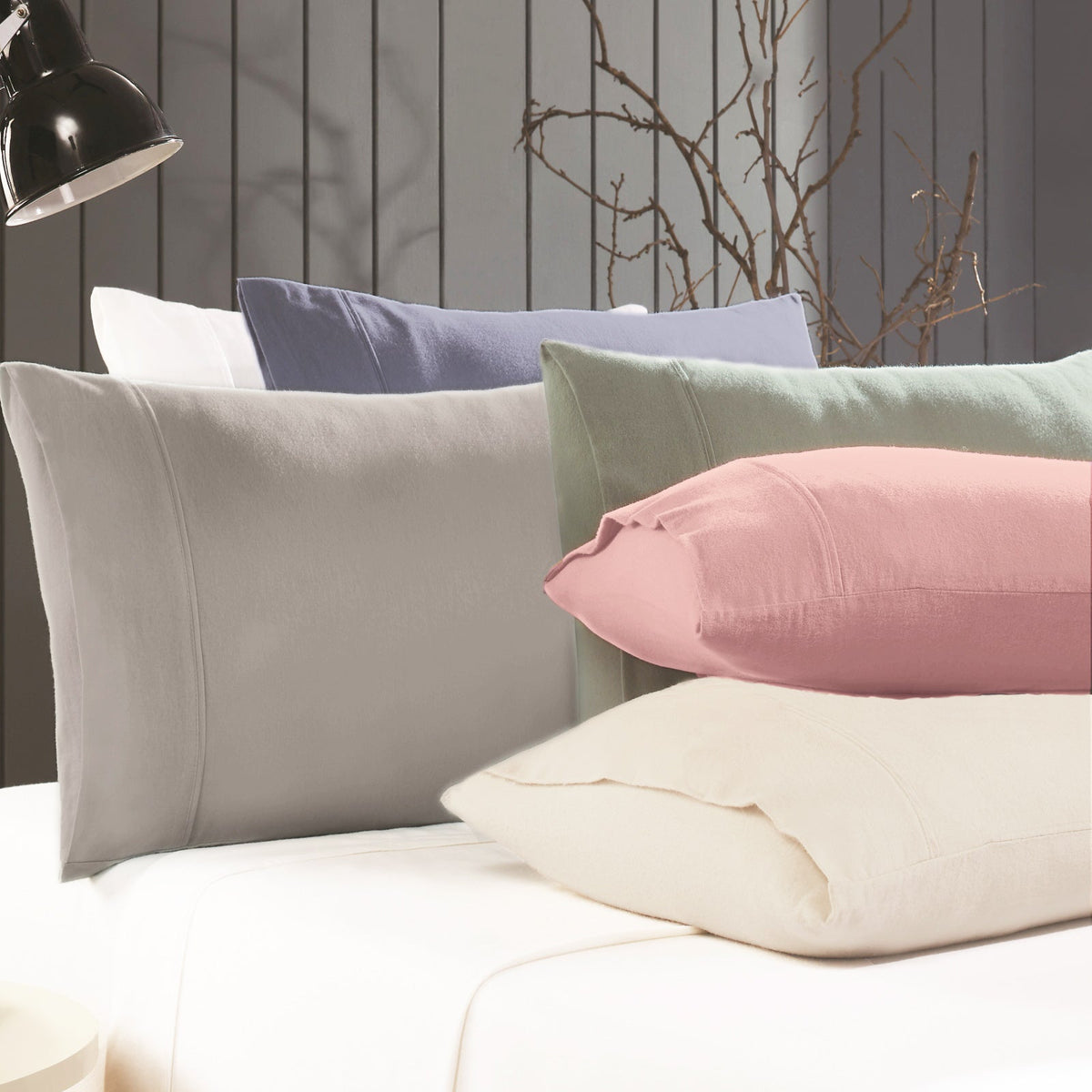Park Avenue 175 GSM Egyptian Cotton Flannelette Bed Sheet Set - Ink