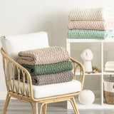 Renee Taylor Lenni Chunky Knit Cotton Decorative Throw Blanket - Vapour (130 x 170cm)