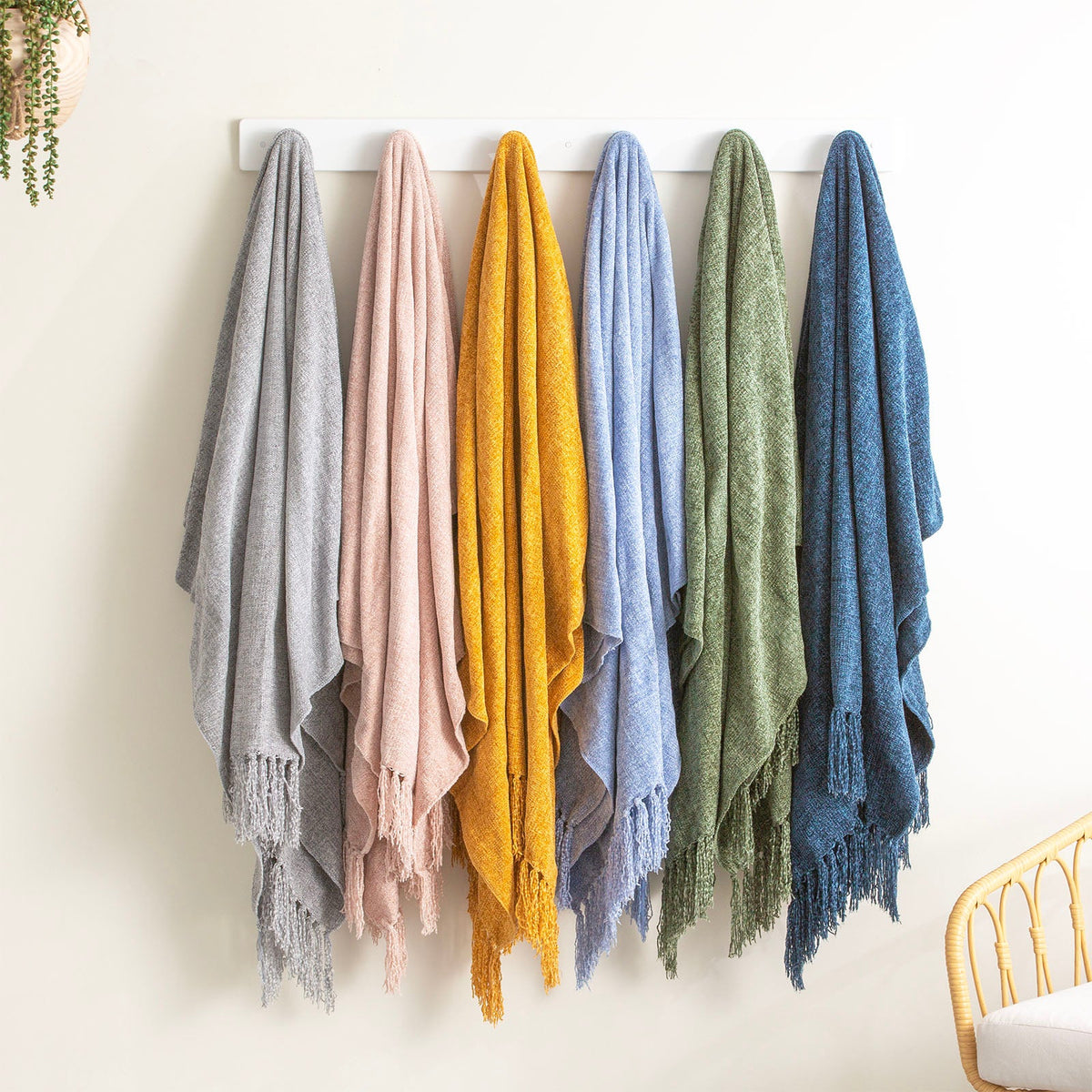 Renee Taylor Newland Chenille Decorative Throw Blanket - Opal (130 x 170cm)