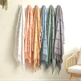 Renee Taylor Cambridge Slub Tufted Cotton Decorative Throw Blanket - Basil (130 x 170cm)