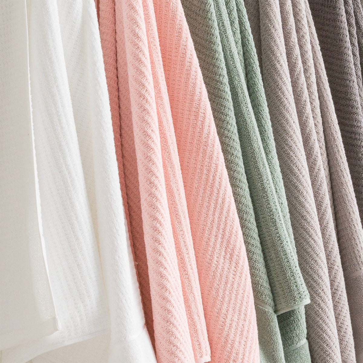 Renee Taylor Cambridge 650 GSM Waffle Cotton Towels - Pumice Stone (Bath, Hand & Face Towel/Bath Sheet & Bath Mat)