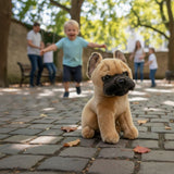 Bocchetta Paris 30cm Sitting French Bulldog Plush Toy - Brown (Realistic Stuffed Animal Dog Gift)
