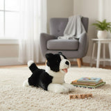 Bocchetta Patch 28cm Floppy Border Collie Puppy Plush Toy - Black/White (Realistic Stuffed Animal Dog Gift)