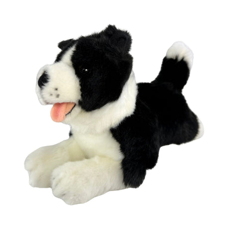 Bocchetta Patch 28cm Floppy Border Collie Puppy Plush Toy - Black/White (Realistic Stuffed Animal Dog Gift)