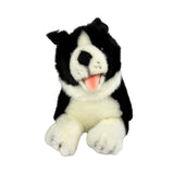 Bocchetta Patch 28cm Floppy Border Collie Puppy Plush Toy - Black/White (Realistic Stuffed Animal Dog Gift)