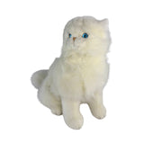 Bocchetta Pearl 34cm Sitting Persian Cat Plush Toy - White (Realistic Stuffed Animal Cat Gift)
