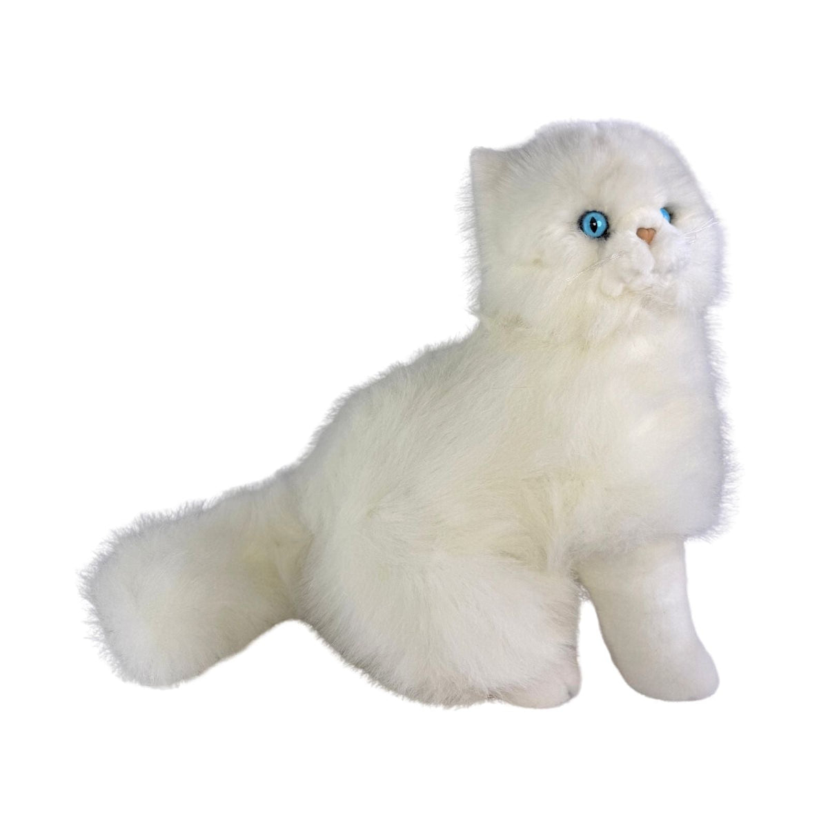 Bocchetta Pearl 34cm Sitting Persian Cat Plush Toy - White (Realistic Stuffed Animal Cat Gift)