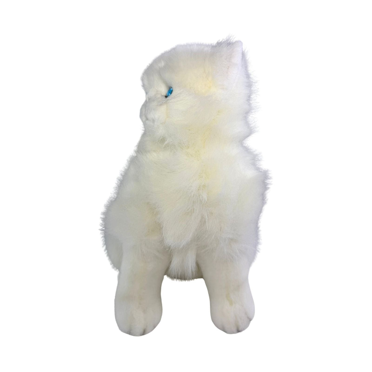 Bocchetta Pearl 34cm Sitting Persian Cat Plush Toy - White (Realistic Stuffed Animal Cat Gift)