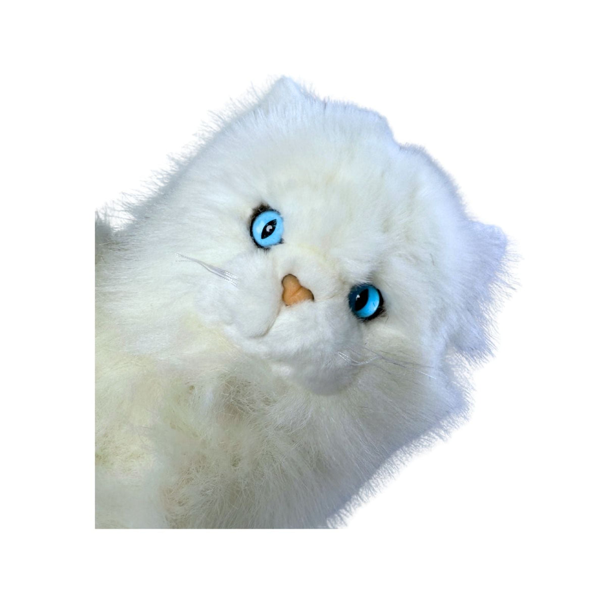 Bocchetta Pearl 34cm Sitting Persian Cat Plush Toy - White (Realistic Stuffed Animal Cat Gift)
