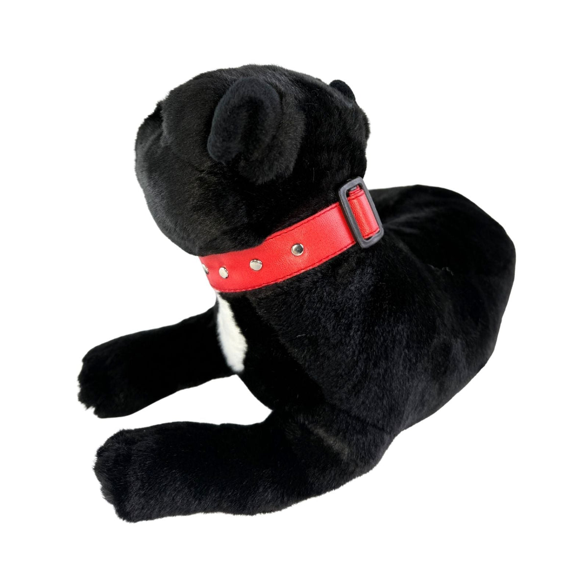 Bocchetta Pepper 35cm Lying Staffy Plush Toy - Black (Realistic Stuffed Animal Dog Gift)