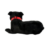 Bocchetta Pepper 35cm Lying Staffy Plush Toy - Black (Realistic Stuffed Animal Dog Gift)