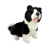Bocchetta Pepsi 23cm Sitting Border Collie Puppy Plush Toy - Black/White (Realistic Stuffed Animal Dog Gift)