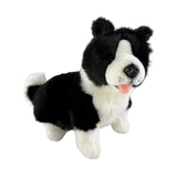 Bocchetta Pepsi 23cm Sitting Border Collie Puppy Plush Toy - Black/White (Realistic Stuffed Animal Dog Gift)