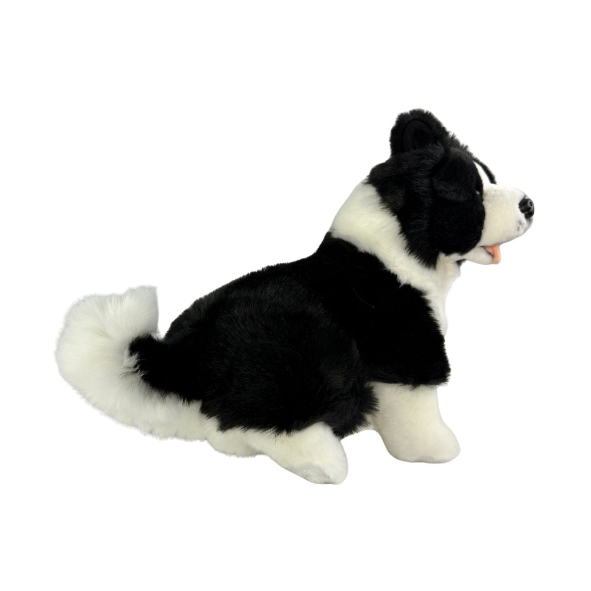 Bocchetta Pepsi 23cm Sitting Border Collie Puppy Plush Toy - Black/White (Realistic Stuffed Animal Dog Gift)