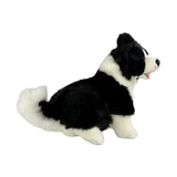 Bocchetta Pepsi 23cm Sitting Border Collie Puppy Plush Toy - Black/White (Realistic Stuffed Animal Dog Gift)