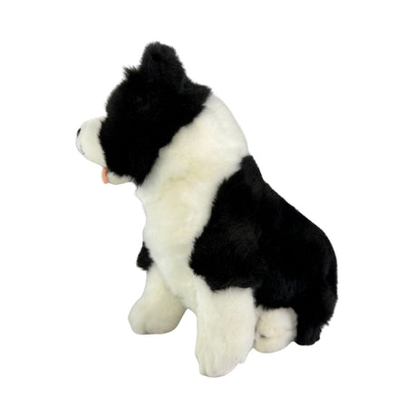 Bocchetta Pepsi 23cm Sitting Border Collie Puppy Plush Toy - Black/White (Realistic Stuffed Animal Dog Gift)