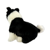 Bocchetta Pepsi 23cm Sitting Border Collie Puppy Plush Toy - Black/White (Realistic Stuffed Animal Dog Gift)