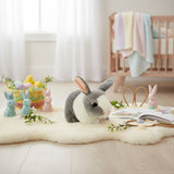 Bocchetta Peter 25cm Standing Bunny Rabbit Plush Toy - Grey/White (Realistic Stuffed Animal Easter Gift)