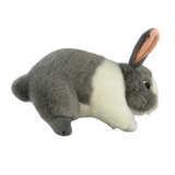 Bocchetta Peter 25cm Standing Bunny Rabbit Plush Toy - Grey/White (Realistic Stuffed Animal Easter Gift)