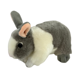 Bocchetta Peter 25cm Standing Bunny Rabbit Plush Toy - Grey/White (Realistic Stuffed Animal Easter Gift)
