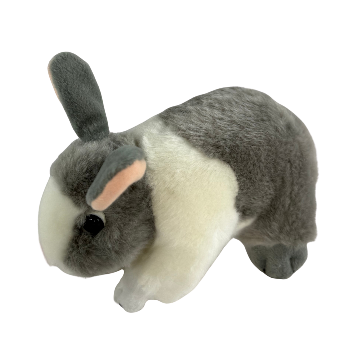Bocchetta Peter 25cm Standing Bunny Rabbit Plush Toy - Grey/White (Realistic Stuffed Animal Easter Gift)