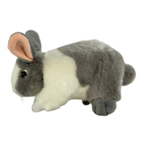 Bocchetta Peter 25cm Standing Bunny Rabbit Plush Toy - Grey/White (Realistic Stuffed Animal Easter Gift)