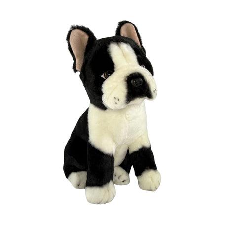Bocchetta Pierre 30cm Sitting French Bulldog Plush Toy - Black/White (Realistic Stuffed Animal Dog Gift)