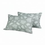 Verdant Double Comforter Set w/ Fitted Sheet & 4 Pillow Covers - Sage/White (6 Piece Set)