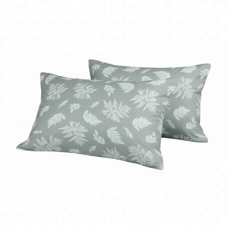 Verdant Double Comforter Set w/ Fitted Sheet & 4 Pillow Covers - Sage/White (6 Piece Set)