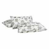 Woodland Fern Single Comforter Set w/ Fitted Sheet & 2 Pillow Covers - Green/White (4 Piece Set)