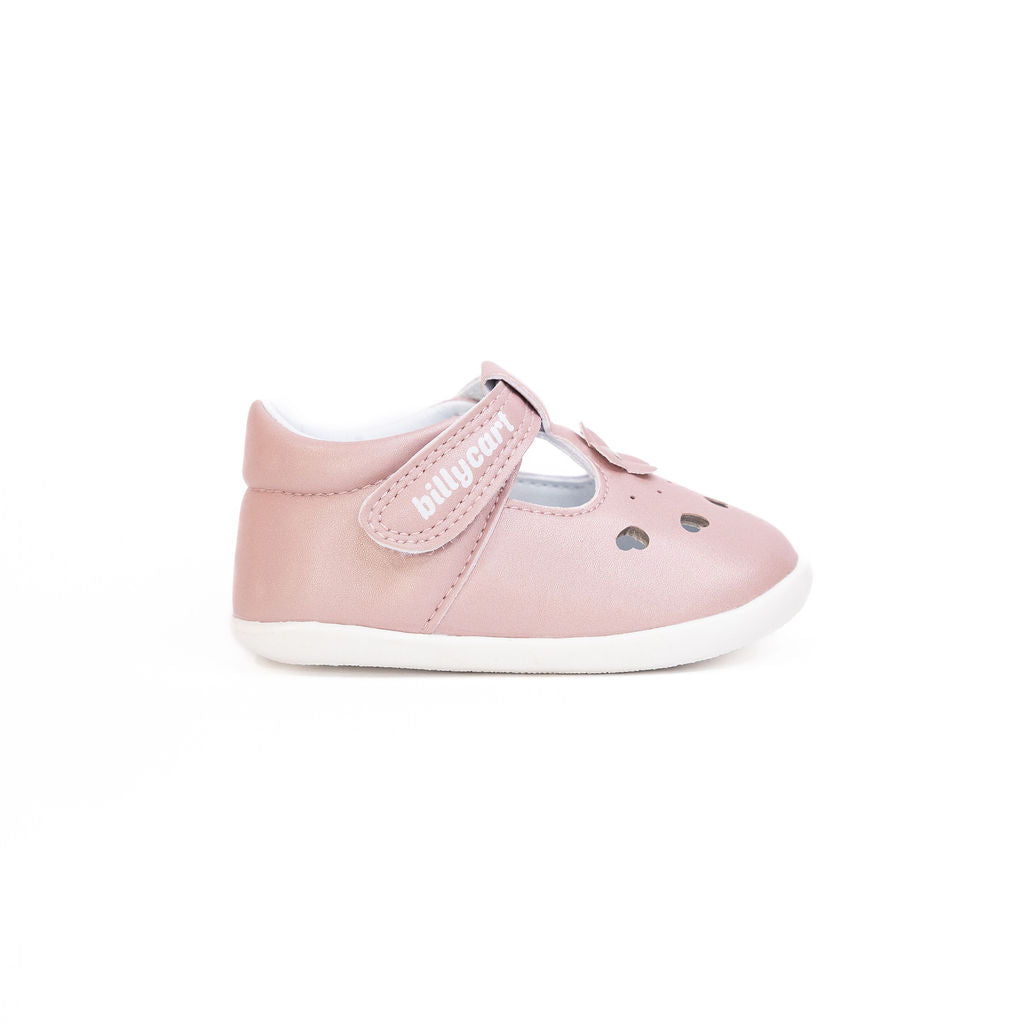 Billycart Rosie Girls Barefoot First Walker T-Bar Sandals - Light Pink (Baby Mary Jane Shoes)