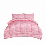 Olea Meadow Single Comforter Set w/ Fitted Sheet & 2 Pillow Covers - Pink (4 Piece Set)