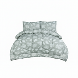 Verdant Double Comforter Set w/ Fitted Sheet & 4 Pillow Covers - Sage/White (6 Piece Set)