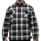 Mens QUILTED FLANNELETTE SHIRT 100% COTTON Flannel Jacket Padded Long Sleeve