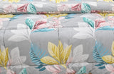 Queen Comforter Set with 2 Pillow Cases - Grey Floral (Quilt Cover, Flowers May Vary)