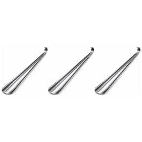 3x Long Handle Metal Shoe Horn Pack - 30cm Sturdy Shoe Helper (Easy Slip-On Aid)