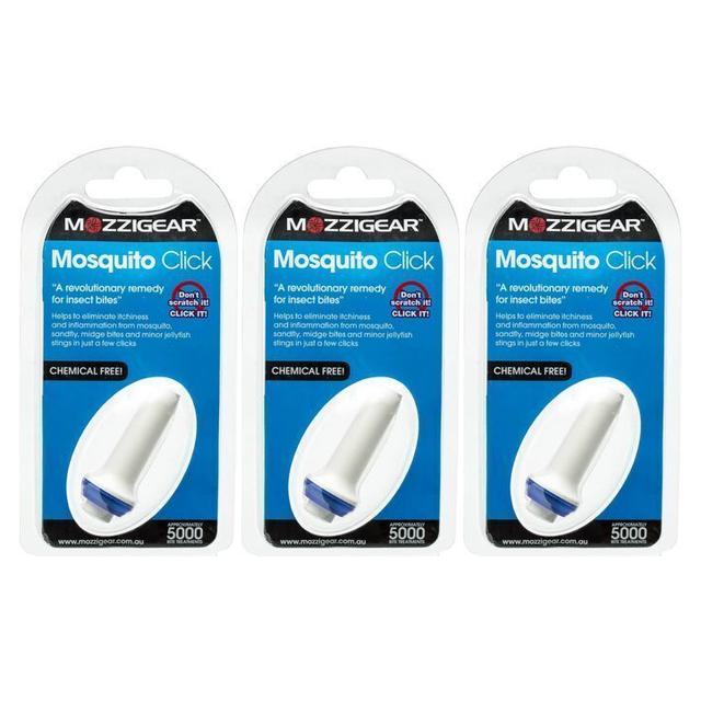 3x Mozzigear Mosquito Click Key Ring Insect Repellent (Pack)