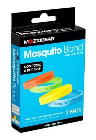 Mozzigear Mosquito Repellent Wrist Band - Non-Toxic - 2 Pack (Camping and Hiking)