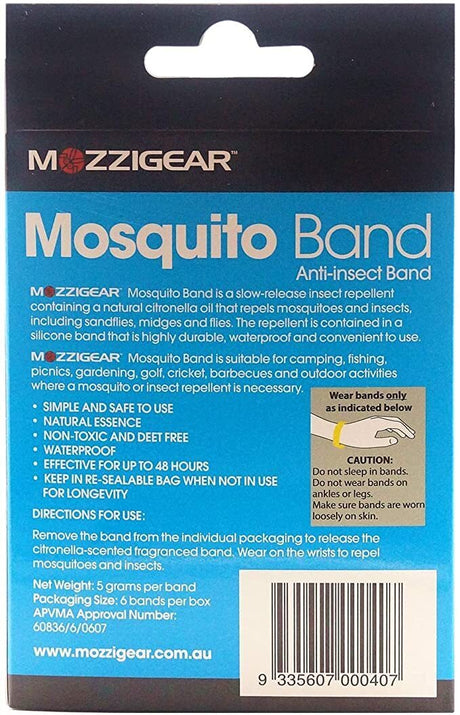 6x Mozzigear Anti-Insect Kids Mosquito Repellent Wrist Bands (Bulk Pack)